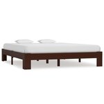 vidaXL Cadre de lit Marron foncé Bois de pin massif 160x200 cm