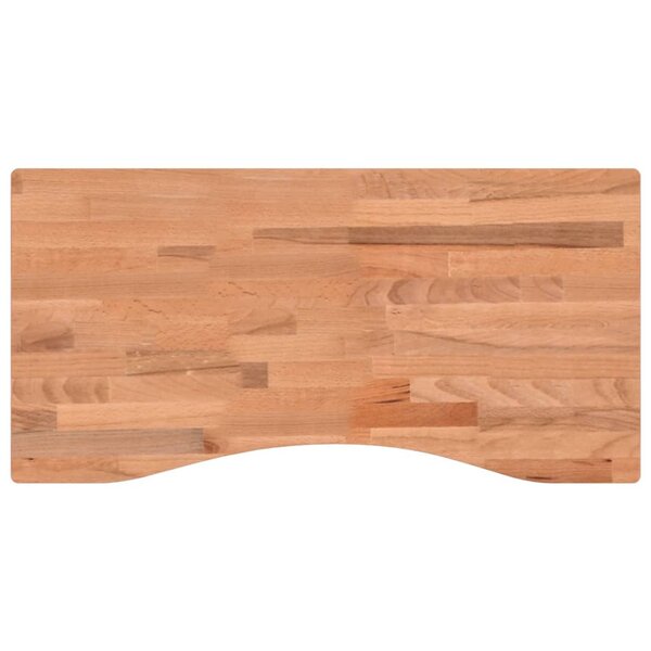 vidaXL Dessus de bureau 80x(36-40)x1 5 cm bois massif de hêtre