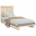 vidaXL Cadre de lit avec tête de lit 90x200 cm bois de pin massif