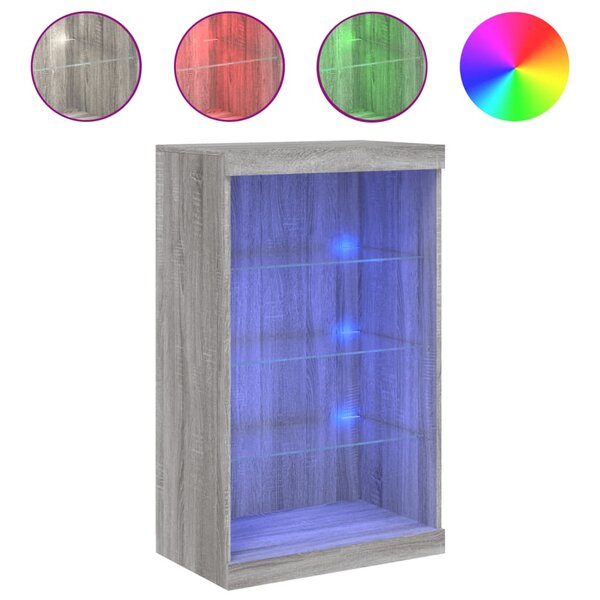 vidaXL Buffet avec lumières LED sonoma gris 60 5x37x100 cm