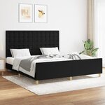 vidaXL Cadre de lit avec tête de lit Noir 160x200 cm Tissu