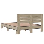 vidaXL Cadre de lit chêne sonoma 140x200 cm bois d'ingénierie et métal