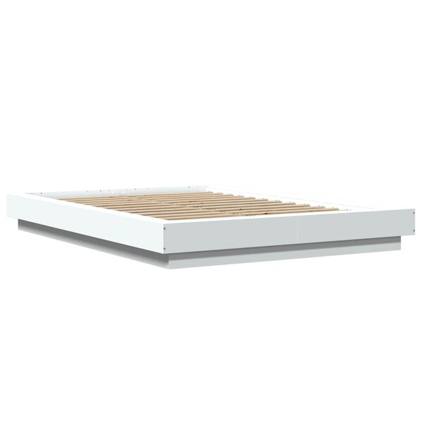 vidaXL Cadre de lit Blanc 120x190 cm bois d'ingénierie