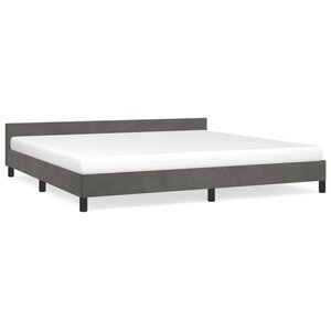 vidaXL Cadre de lit avec tête de lit Gris foncé 200x200 cm Velours