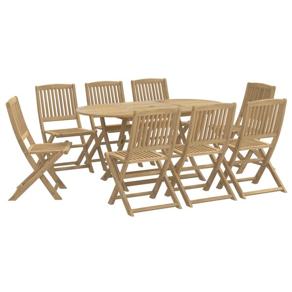 vidaXL Ensemble à manger de jardin 9 Pièces bois d'acacia solide