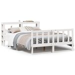 vidaXL Cadre de lit sans matelas blanc 150x200 cm bois de pin massif