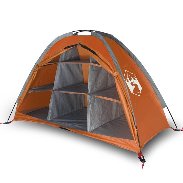 vidaXL Tente de rangement 9 compartiments gris et orange imperméable