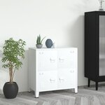 vidaXL Coffre de rangement industriel Blanc 75x40x80 cm Acier