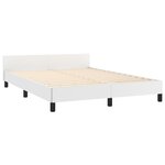 vidaXL Cadre de lit avec tête de lit Blanc 140x190 cm Similicuir