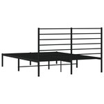 vidaXL Cadre de lit métal avec tête de lit noir 140x200 cm