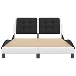 vidaXL Cadre de lit avec lumières LED blanc noir 140x200 cm similicuir