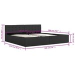 vidaXL Cadre de lit à stockage hydraulique Gris foncé Tissu 180x200 cm