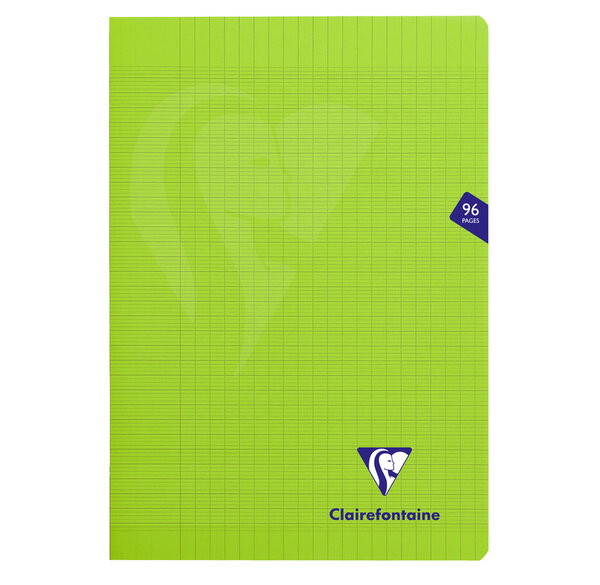 Cahier MIMESYS Piqué Polypro 21 x 29,7 cm 96 pages 90g Séyès Vert CLAIREFONTAINE