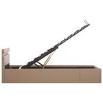 vidaXL Cadre de lit à rangement hydraulique et LED similicuir 90x200cm