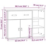 vidaXL Buffet Gris 98 5x40x75 cm Bois massif de pin