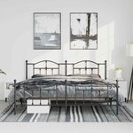 vidaXL Cadre de lit métal sans matelas avec pied de lit noir 193x203cm