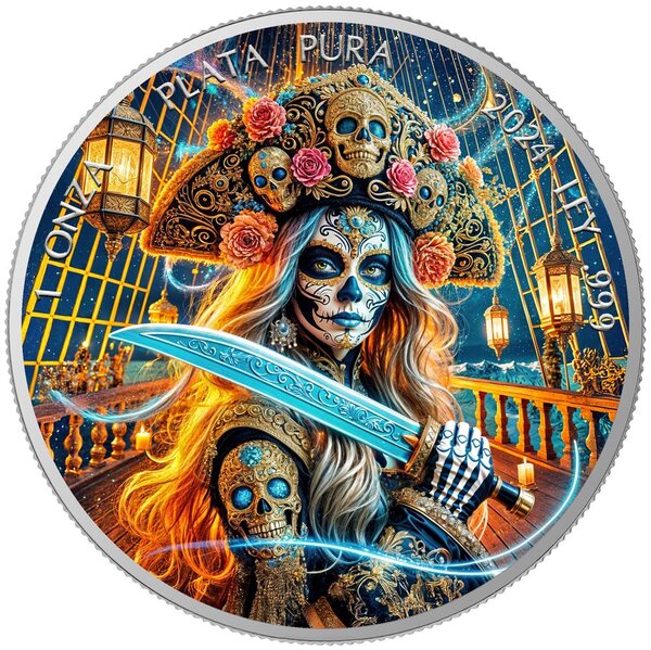 Pièce de monnaie en Argent g 31.1 (1 oz) Millésime 2024 DIA DE LOS MUERTOS