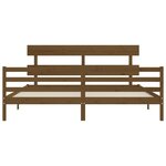 vidaXL Cadre de lit avec tête de lit marron miel 200x200cm bois massif