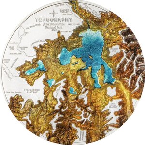Pièce de monnaie en Argent 25 Dollars g 155.5 (5 oz) Millésime 2025 Topography YELLOWSTONE