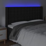 vidaXL Tête de lit à LED Noir 203x16x118/128 cm Similicuir