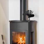 vidaXL Ventilateur de poêle alimenté par chaleur 2 pales Noir