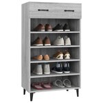 vidaXL Armoire à chaussures Sonoma gris 60x35x105 cm Bois d'ingénierie