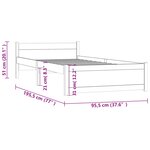 vidaXL Cadre de lit Marron miel Bois massif 90x190 cm Simple