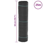 vidaXL Membrane anti-mauvaises herbes noir 0 5x25 m PP