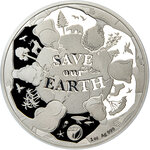 Pièce de monnaie en Argent 20 Vatu g 31.1 (1 oz) Millésime 2022 Carbon Neutral SAVE OUR EARTH