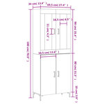 vidaXL Buffet haut Blanc 69 5x34x180 cm Bois d'ingénierie