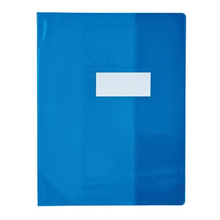 Protège-cahier PVC 150 Strong Line 24x32 cm Marque-page Translucide bleu ELBA