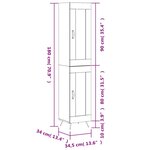 vidaXL Buffet haut Blanc brillant 34 5x34x180 cm Bois d'ingénierie