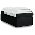 vidaXL Sommier à lattes de lit avec matelas Noir 100x200 cm Tissu