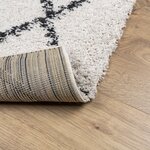 vidaXL Tapis shaggy à poils longs moderne crème et noir 120x170 cm