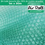 1 rouleau de film bulle d'air recycle largeur 100 cm x longueur 50 mètres - gamme air'roll green de la marque enveloppebulle