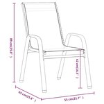 vidaXL Chaises empilables de jardin lot de 4 Marron Tissu textilène