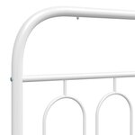 vidaXL Tête de lit métal blanc 150 cm