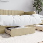 vidaXL Tiroirs de lit 2 Pièces crème bois d'ingénierie et tissu