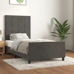 vidaXL Cadre de lit avec tête de lit Gris foncé 80x200 cm Velours