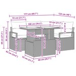 Ensemble de 5 Pièces de Canapés de Jardin avec Coussins en Poly Rattan Noir