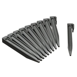 Nature Chevilles d'ancrage de jardin 10 Pièces Gris Petit