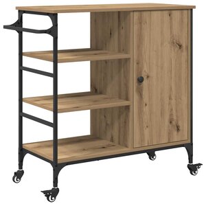vidaXL Chariot de cuisine Chêne artisanal 87.5 x 39 x 84.5 cm
