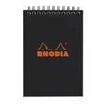 Bloc bureau rhodia noir spirale 80 feuilles 5 x 5 cm n° 13 format 10 5 x 14 8 cm - lot de 5