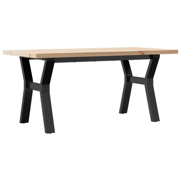 vidaXL Table basse cadre en Y 100x50x45 5 cm bois de pin massif fonte