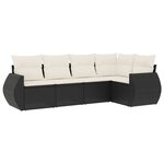 vidaXL Salon de jardin 5 Pièces avec coussins noir résine tressée