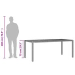 vidaXL Table de jardin et dessus en bois d'acacia gris résine tressée