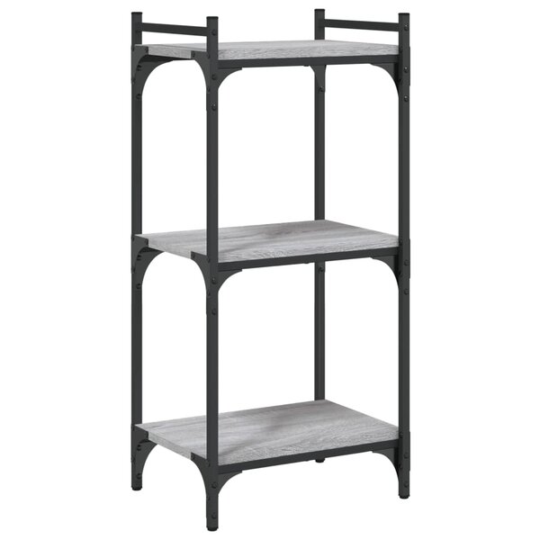 vidaXL Bibliothèque 3 niveaux sonoma gris 40x30x86cm bois d'ingénierie