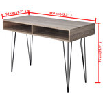 vidaXL Bureau avec 2 compartiments Gris