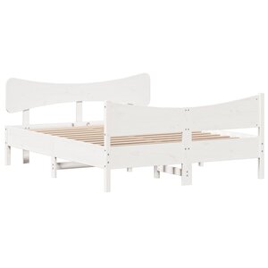 vidaXL Cadre de lit sans matelas blanc 140x190 cm bois de pin massif