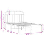 vidaXL Cadre de lit métal sans matelas et tête de lit blanc 120x200 cm